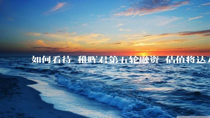 如何看待 稚晖君第五轮融资 估值将达70亿？